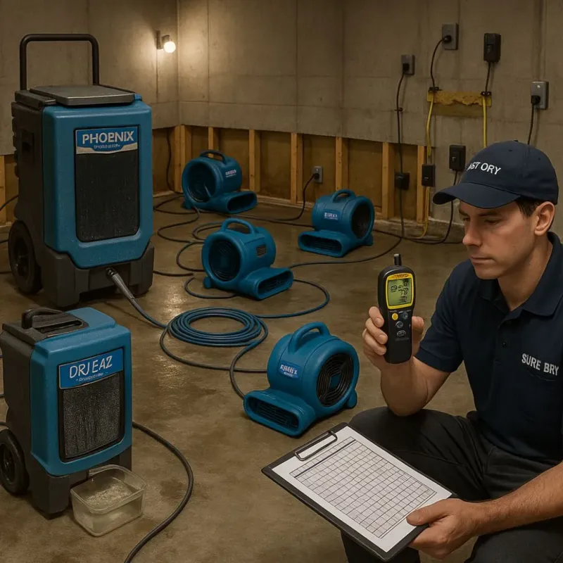 Structural Drying and Dehumidification process in Smithville, OH